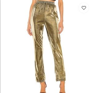 Marlow Shimmer Pant in Gold- Superdown